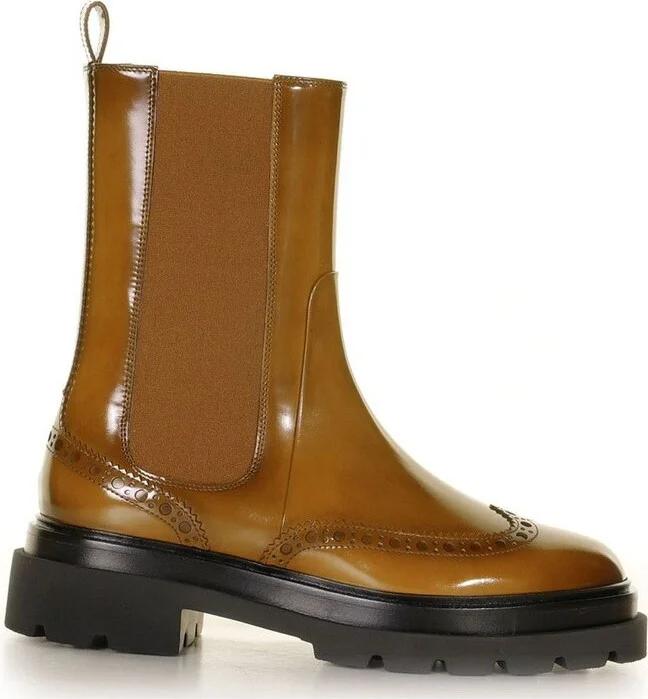 Santoni Round Toe Ankle Boots