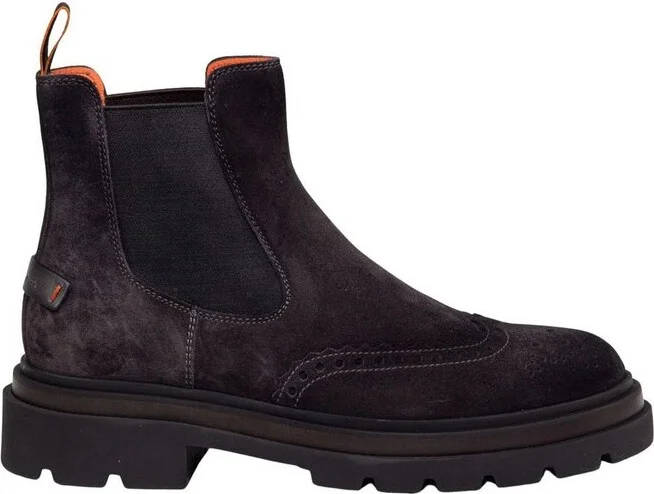 Santoni Round Toe Ankle Boots