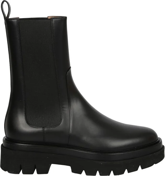 Santoni Round Toe Ankle Boots