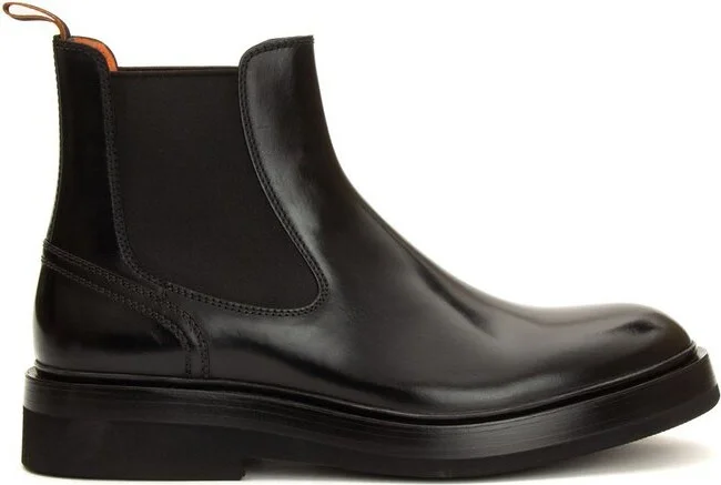 Santoni Round Toe Chelsea Boots