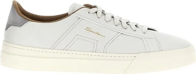Santoni Round-Toe Lace-Up Sneakers