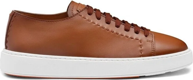 Santoni Round-Toe Lace-Up Sneakers