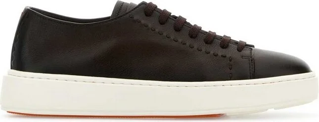 Santoni Round-Toe Lace-Up Sneakers
