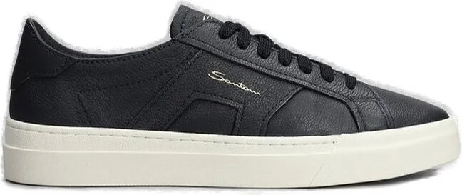 Santoni Round Toe Low-Top Sneakers