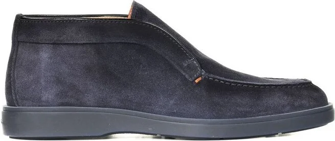 Santoni Round Toe Slip-On Ankle Boots
