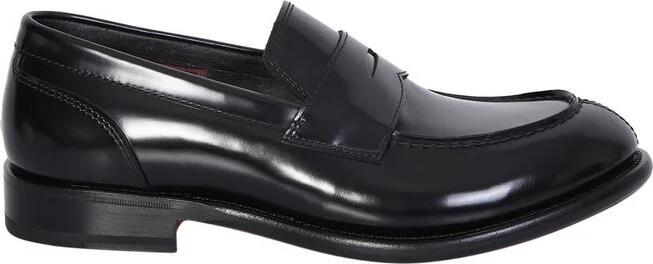 Santoni Round Toe Slip-On Loafers