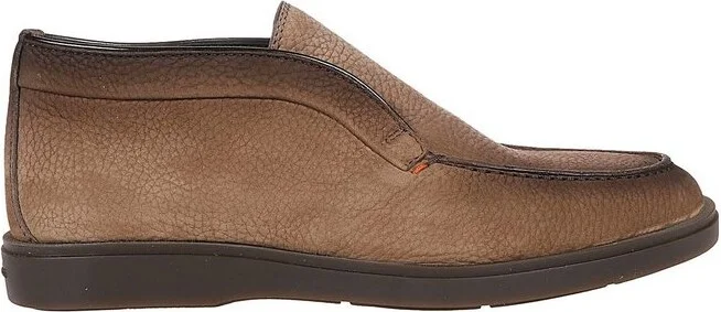 Santoni Round Toe Slip-On Loafers