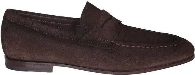Santoni Round Toe Slip-On Loafers