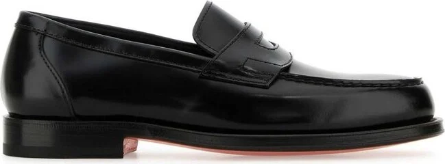 Santoni Round Toe Slip-On Loafers
