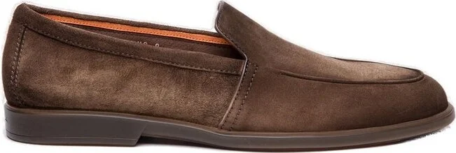 Santoni Round Toe Slip-On Loafers