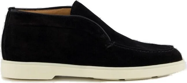 Santoni Round-Toe Slip-On Loafers