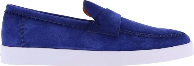 Santoni Round Toe Slip-On Loafers