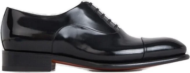 Santoni Round Toe Slip-On Oxford Shoes