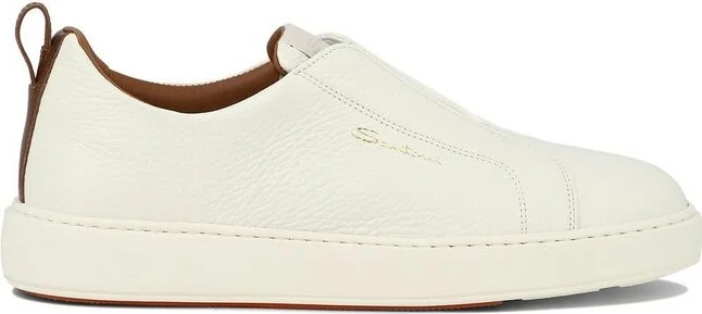 Santoni Round Toe Slip-On Sneakers