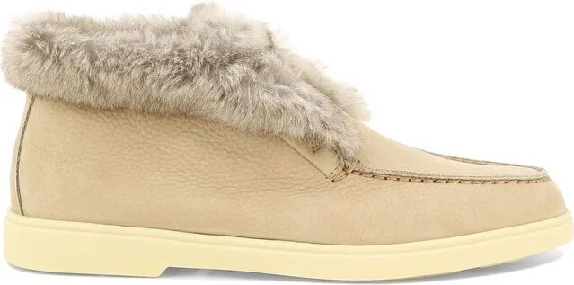 Santoni Shearling Detailed Desert Boots