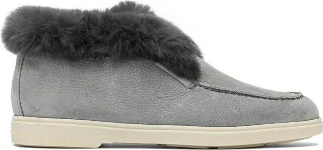 Santoni Shearling Detailed Desert Boots