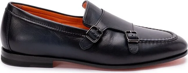 Santoni Side Buckle Fastened Slip-On Monk Shoes