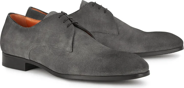 Santoni Simon Grey Suede Derby Shoes - Image 2