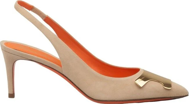 Santoni Slingback Pointed Toe Pumps
