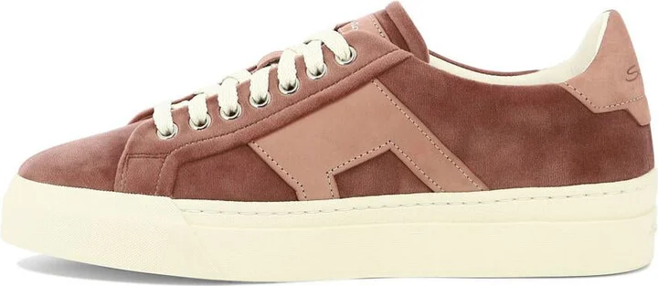Santoni Sneakers In Pelle Scamosciata Con Stampa Logo - Image 3