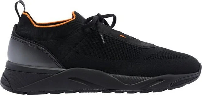 Santoni Stretch Knit Lace-Up Sneakers