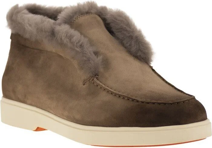 Santoni Suede And Fur Desert Boot - Image 2