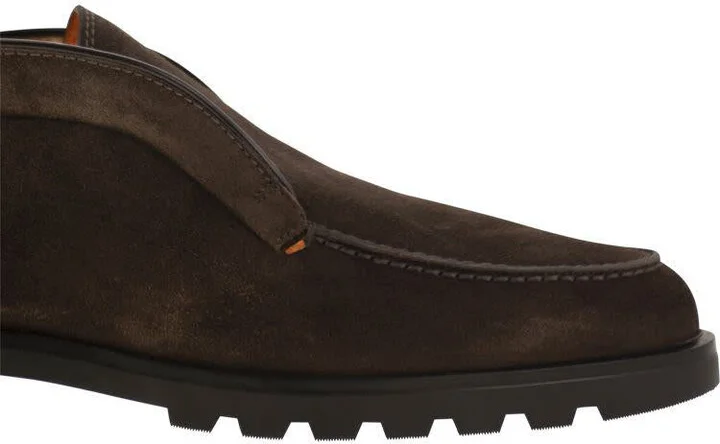Santoni Suede Ankle Boot Without Laces - Image 6
