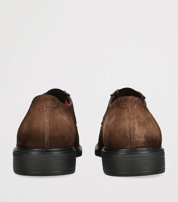 Santoni Suede Brogue Oxford Shoes - Image 2