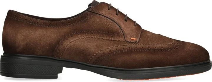 Santoni Suede Brogue Oxford Shoes
