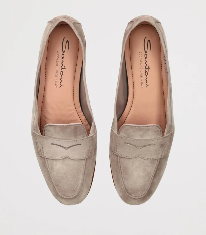 Santoni Suede Carla Loafers - Image 4