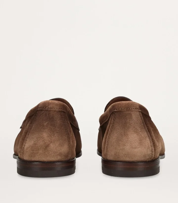 Santoni Suede Carlos Penny Loafers - Image 2