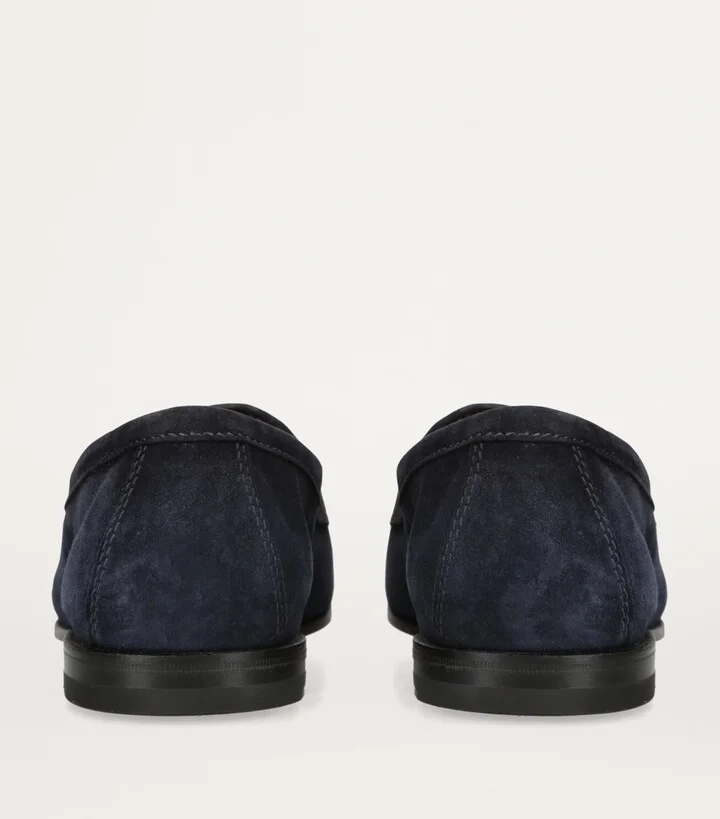 Santoni Suede Carlos Penny Loafers - Image 2