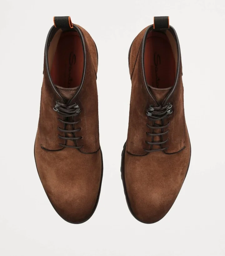 Santoni Suede Colin Lace-Up Boots - Image 4