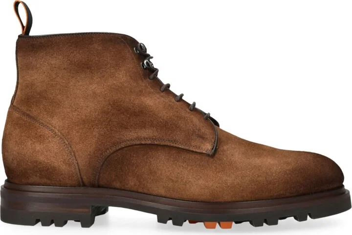 Santoni Suede Colin Lace-Up Boots