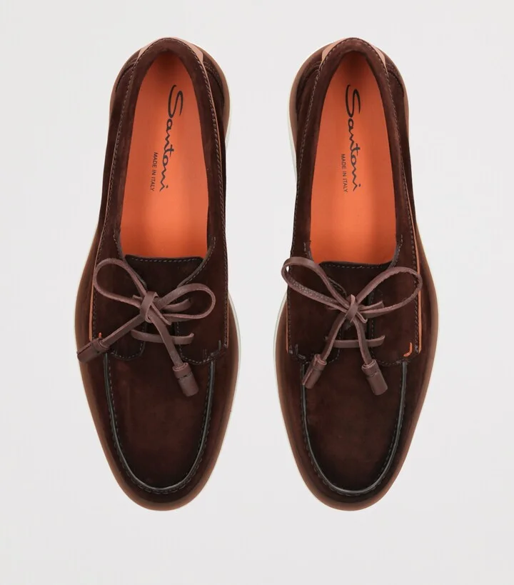 Santoni Suede Detroit Boat Shoes - Image 4