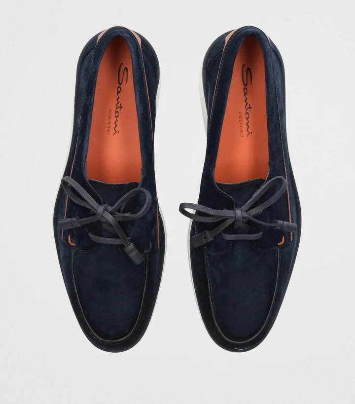 Santoni Suede Detroit Boat Shoes - Image 4