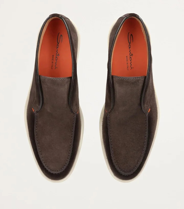 Santoni Suede Detroit High-Top Loafers - Image 4