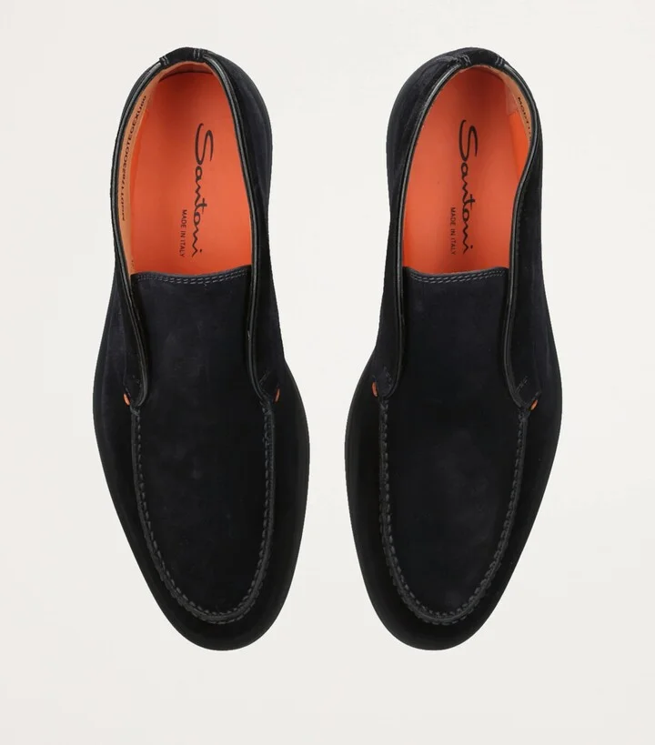 Santoni Suede Detroit High-Top Loafers - Image 4