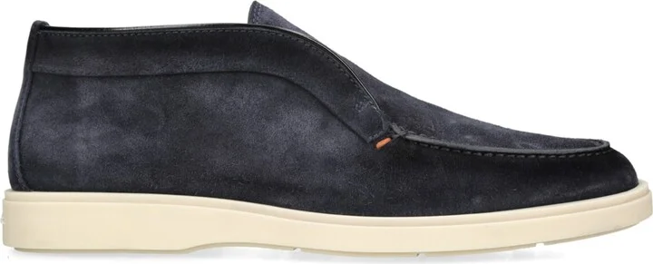 Santoni Suede Detroit High-Top Loafers