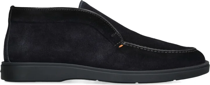 Santoni Suede Detroit High-Top Loafers
