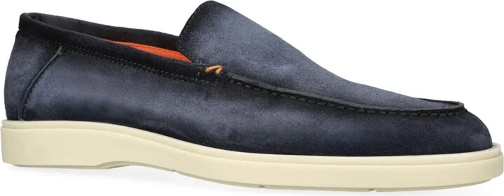 Santoni Suede Detroit Low-Top Loafers - Image 3