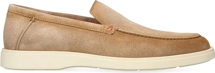 Santoni Suede Detroit Low-Top Loafers
