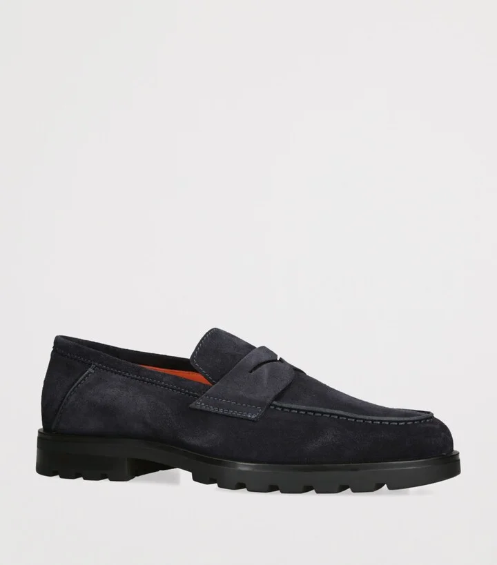 Santoni Suede Detroit Roccia Loafers - Image 3