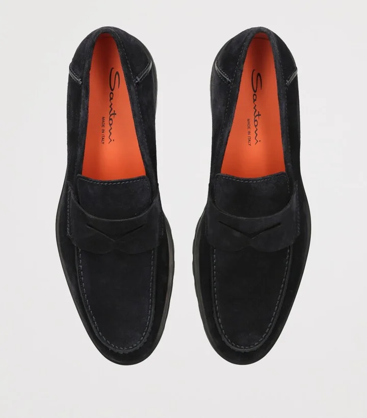 Santoni Suede Detroit Roccia Loafers - Image 4