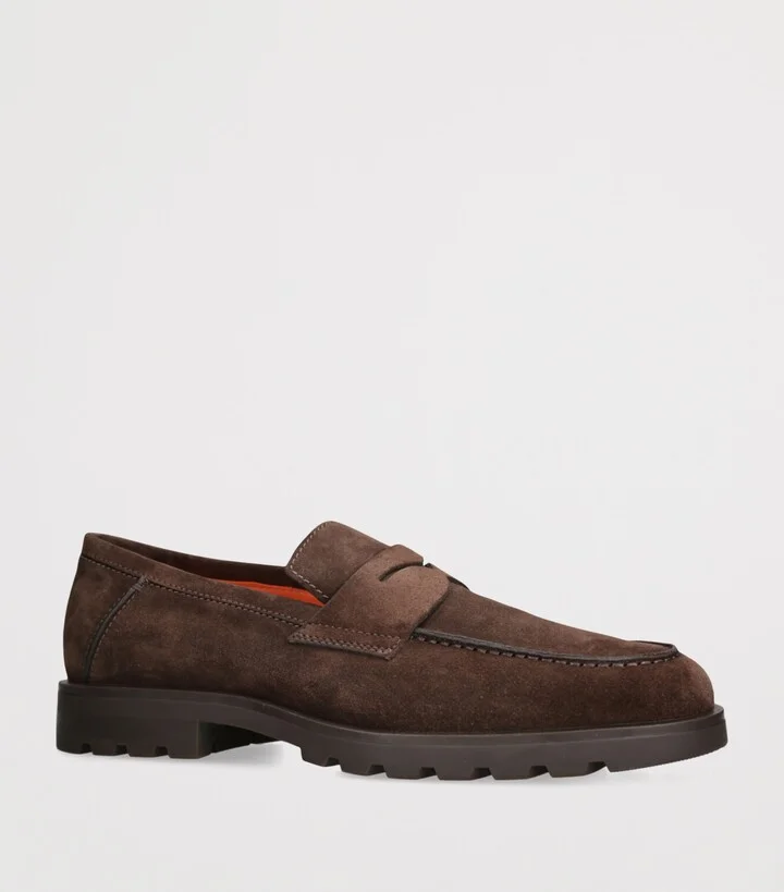 Santoni Suede Detroit Roccia Loafers - Image 3