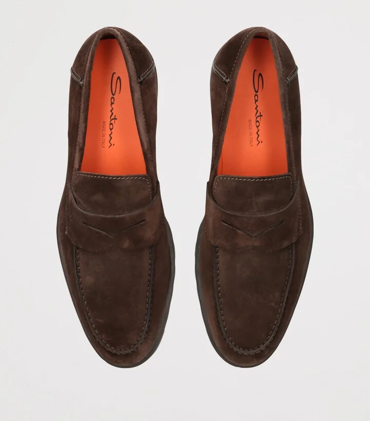 Santoni Suede Detroit Roccia Loafers - Image 4