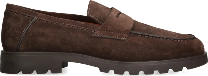 Santoni Suede Detroit Roccia Loafers