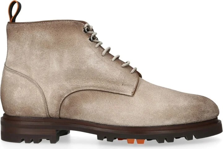 Santoni Suede Lace-Up Colin Boots