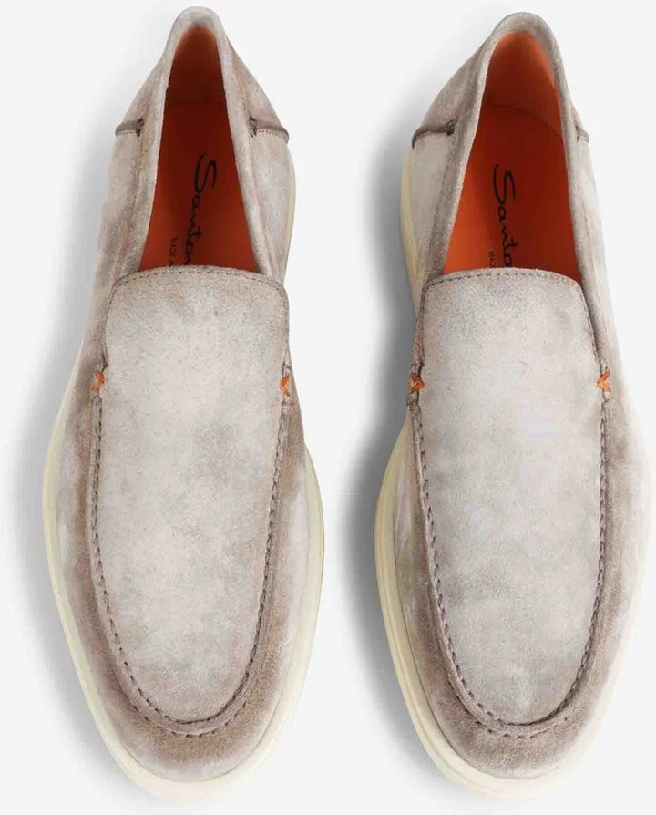 Santoni Suede Leather Loafers - Image 4