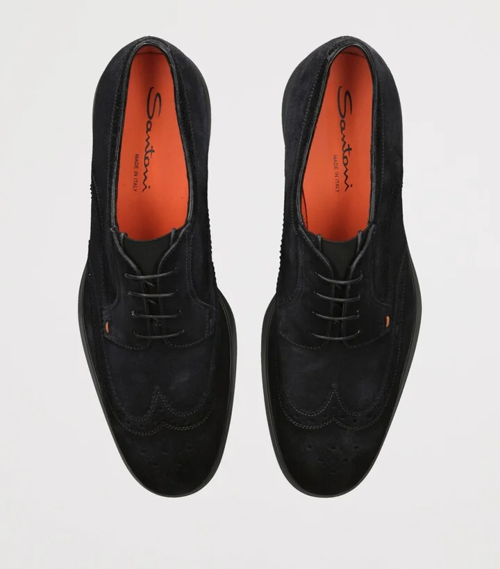 Santoni Suede Oxford Shoes - Image 4